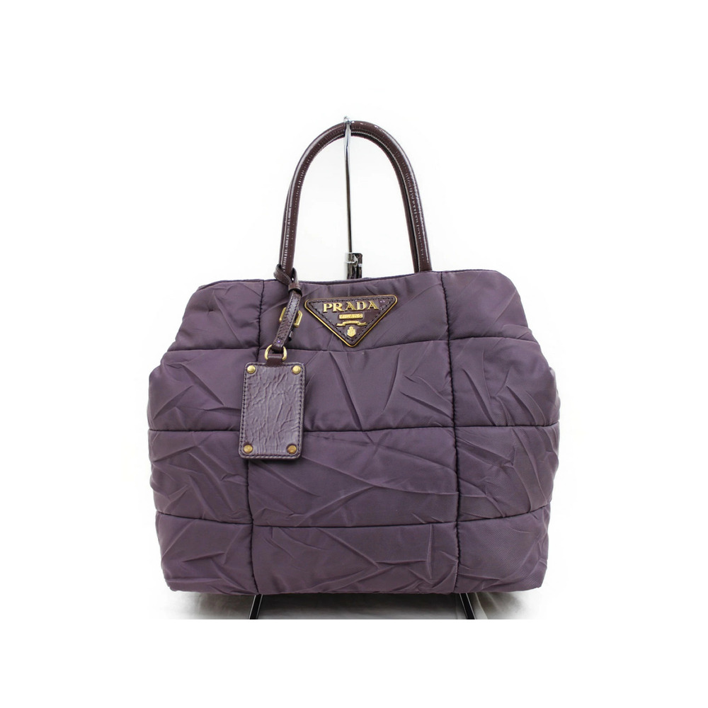 PRADA CRISPY MIRTILLO Tote Handbag Purple